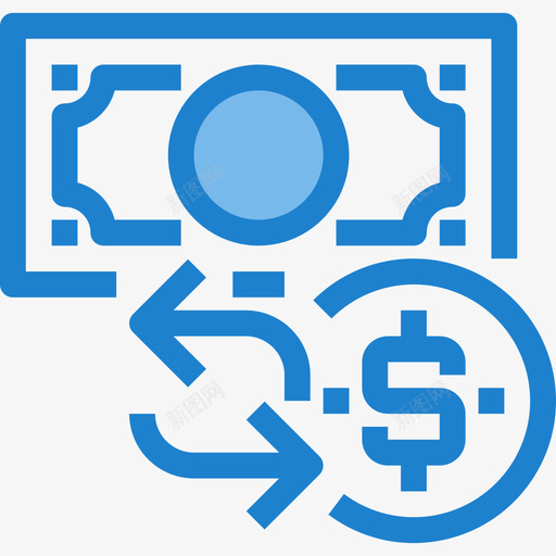 金钱金融8蓝色图标svg_新图网 https://ixintu.com 蓝色 金融8 金钱