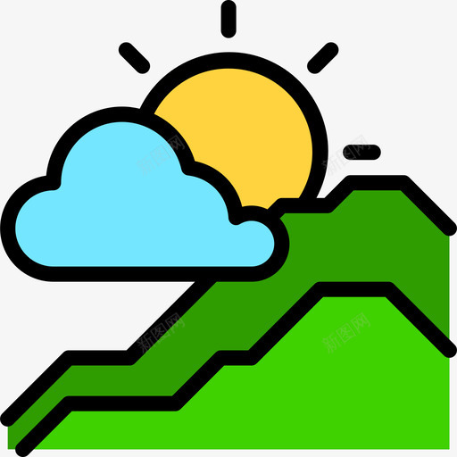 太阳128号天气线性颜色图标svg_新图网 https://ixintu.com 128号天气 太阳 线性颜色