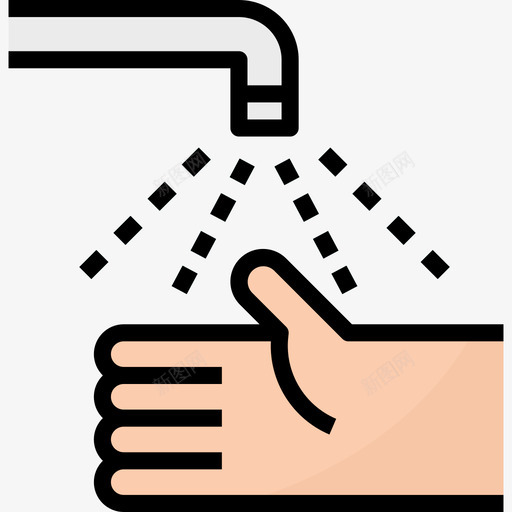 手洗清洁和家务4线性颜色图标svg_新图网 https://ixintu.com 手洗 清洁和家务4 线性颜色