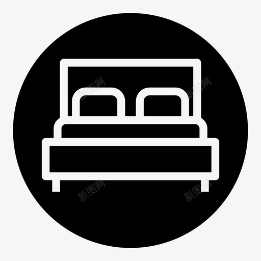 床卧室枕头图标svg_新图网 https://ixintu.com 卧室 室内 家具 枕头 睡眠