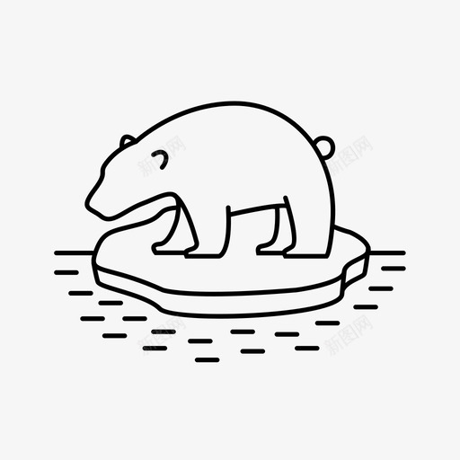 北极熊冰川全球变暖图标svg_新图网 https://ixintu.com 全球变暖 冰川 北极熊