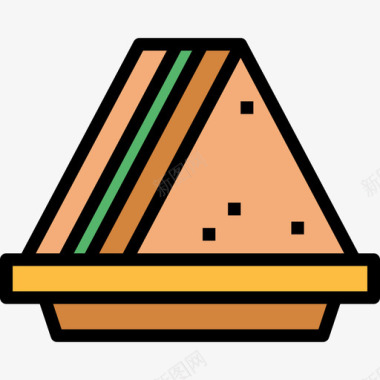 三明治食品饮料3线性颜色图标图标