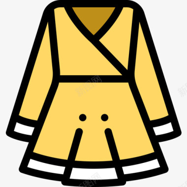 连衣裙秋季配饰2线性颜色图标图标