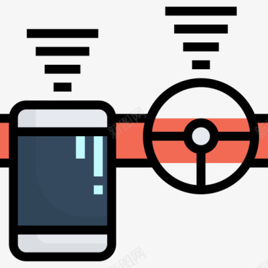 遥控器智能汽车线性彩色图标图标