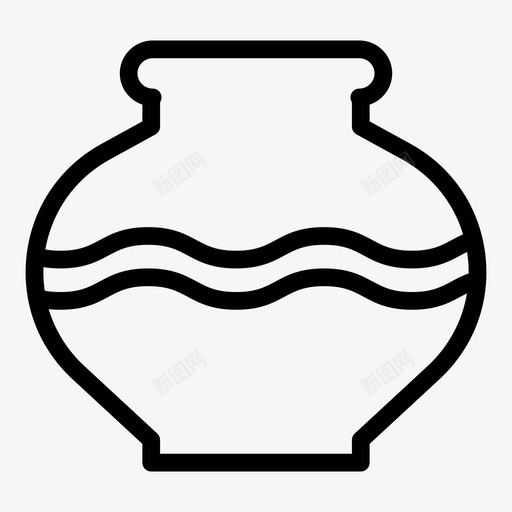 花瓶陶瓷壶图标svg_新图网 https://ixintu.com 器皿 壶 花瓶 陶器 陶瓷 陶瓷收藏品