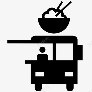 餐车中餐筷子图标图标