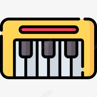 钢琴圣诞玩具10线性颜色图标图标