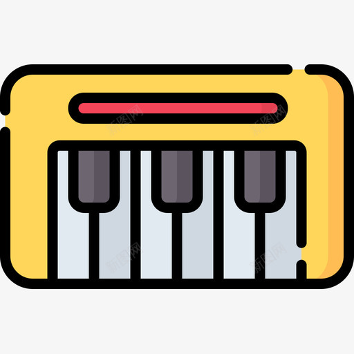 钢琴圣诞玩具10线性颜色图标svg_新图网 https://ixintu.com 圣诞玩具10 线性颜色 钢琴