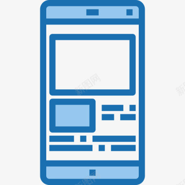 智能手机设备和技术8蓝色图标图标