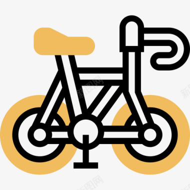 自行车自行车17黄色阴影图标图标