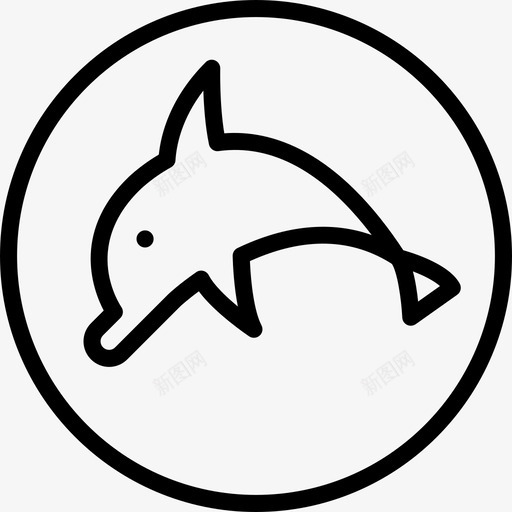 海豚动物宠物图标svg_新图网 https://ixintu.com 动物 宠物 海豚 猛男 轮廓 野生