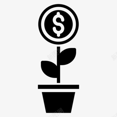 金钱植物美元经济图标图标