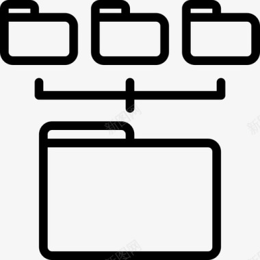 文件夹数据和网络4线性图标图标