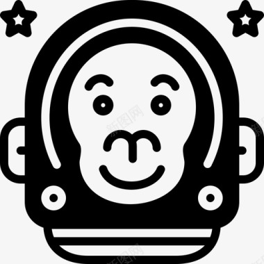 太空猴宇航员头盔图标图标