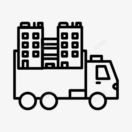 搬家服务货物运送送货车图标svg_新图网 https://ixintu.com 房地产 搬家服务 物业 货物运送 车辆 送货车