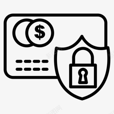 安全支付信用卡挂锁图标图标