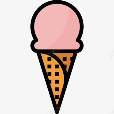 冰淇淋面包店44线性颜色图标图标