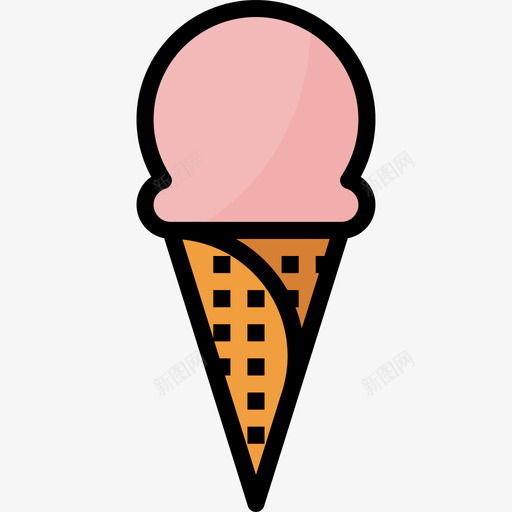 冰淇淋面包店44线性颜色图标svg_新图网 https://ixintu.com 冰淇淋 线性颜色 面包店44