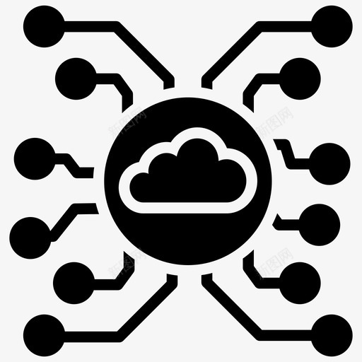 云连接云计算云托管图标svg_新图网 https://ixintu.com 云托管 云服务 云网络 云计算 云计算图标 云连接
