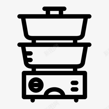 双煮加热厨房用具图标图标