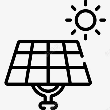 太阳能电池板荷兰12线性图标图标