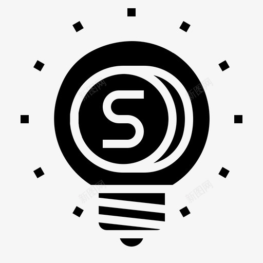 灯泡和硬币商业想法图标svg_新图网 https://ixintu.com 创意的想法坚实 商业 想法 灯泡和硬币 钱