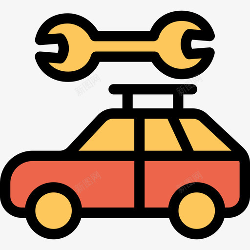 汽车修理汽车6线颜色橙色图标svg_新图网 https://ixintu.com 汽车6 汽车修理 线颜色橙色