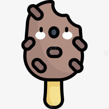 冰棒冰淇淋15线性颜色图标图标
