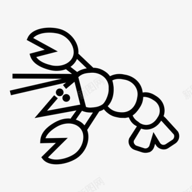 龙虾甲壳类动物缅因州图标图标