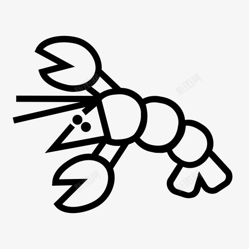 龙虾甲壳类动物缅因州图标svg_新图网 https://ixintu.com 海鲜 甲壳类动物 缅因州 美国州标志 龙虾