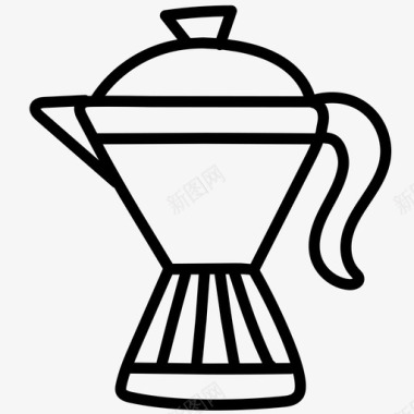 摩卡壶早餐咖啡图标图标