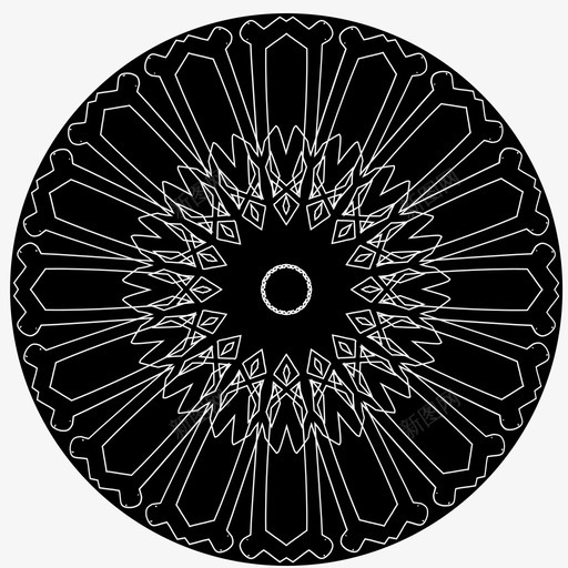 抽象花花朵填充圆图标svg_新图网 https://ixintu.com 伊斯兰艺术 填充圆 抽象创作12 抽象花 曼陀罗 花朵 装饰