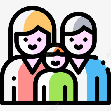 家庭人际关系4颜色省略图标图标