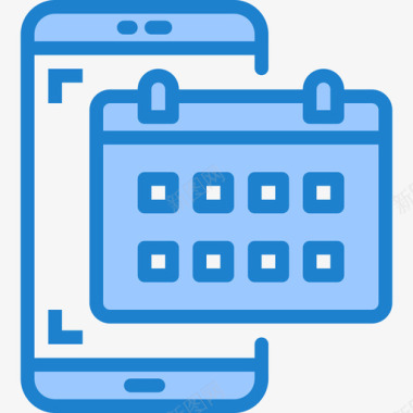 日历智能手机应用程序6蓝色图标图标