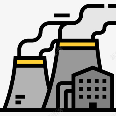 核电站工业50线性颜色图标图标