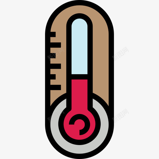 温度计天气122线性颜色图标svg_新图网 https://ixintu.com 天气122 温度计 线性颜色