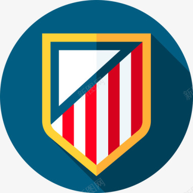 马德里竞技足球盾牌4号扁平图标图标