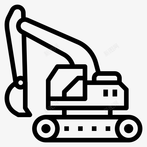 挖掘机推土机施工图标svg_新图网 https://ixintu.com 外线 挖掘机 推土机 施工 运输