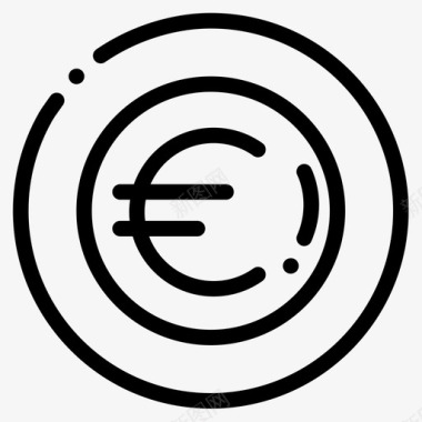 硬币电子商务83线性图标图标