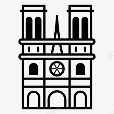 巴黎圣母院大教堂教堂图标图标