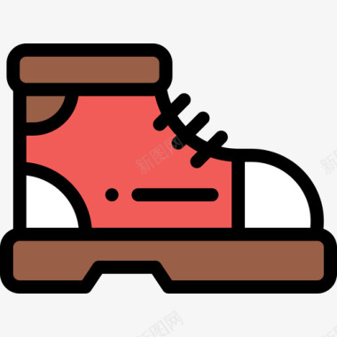 靴子秋季配件2线性颜色图标图标
