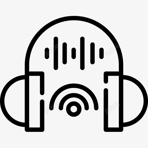 耳机智能家居9线性图标svg_新图网 https://ixintu.com 智能家居 线性 耳机