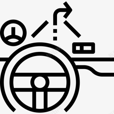 仪表板智能汽车轮廓线性图标图标