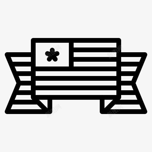 旗帜美国国旗图标svg_新图网 https://ixintu.com 7月4日 丝带 国旗 旗帜 独立日 美国