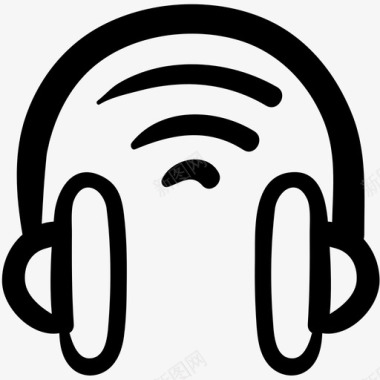 蓝牙耳机涂鸦扬声器图标图标