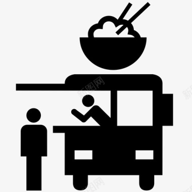 餐车中餐筷子图标图标