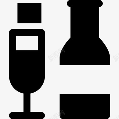 香槟生日和派对3满的图标图标