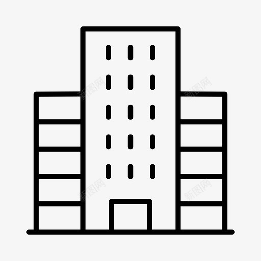 建筑物城市大厦图标svg_新图网 https://ixintu.com 城市 城镇 大厦 建筑物 结构