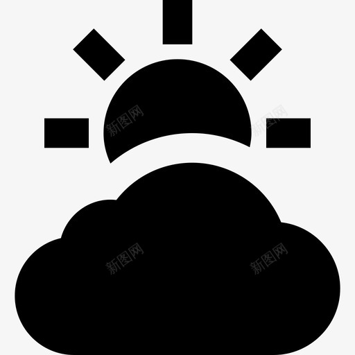 部分多云气象阳光图标svg_新图网 https://ixintu.com 健康 固体 多云 天气 气象 科学 部分 阳光