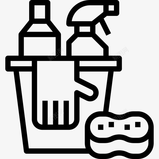 清洁清洁和家务5线性图标svg_新图网 https://ixintu.com 清洁 清洁和家务5 线性
